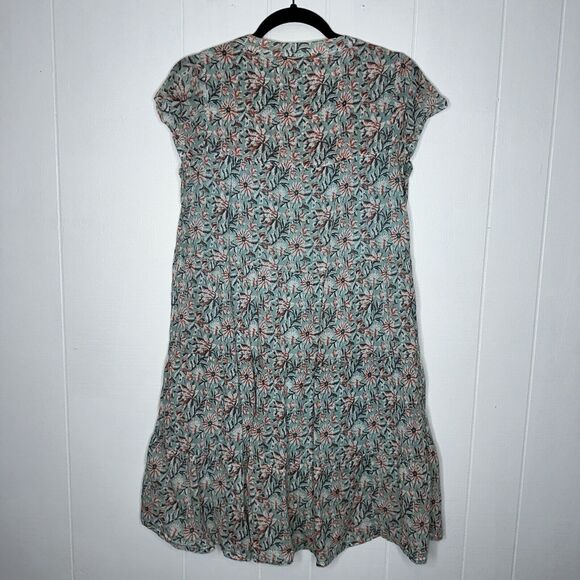 Roller Rabbit Women’s Floral Tiered Shift Dress Embroidered Blue Size Small - Picture 2 of 5